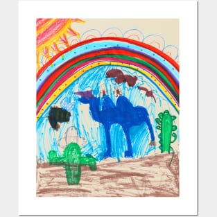 Camel Art with Rainbows - Homeschool Art Class 2021/22 Artist Collab T-Shirt Posters and Art